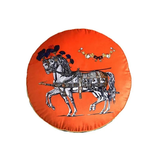 Housse d'Oreiller Luxe Tissé – Collection Équestre