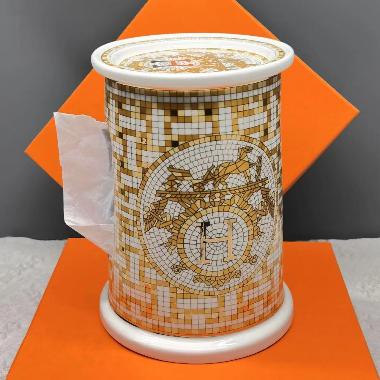 Boîtes à Mouchoirs Mosaïque d’Or